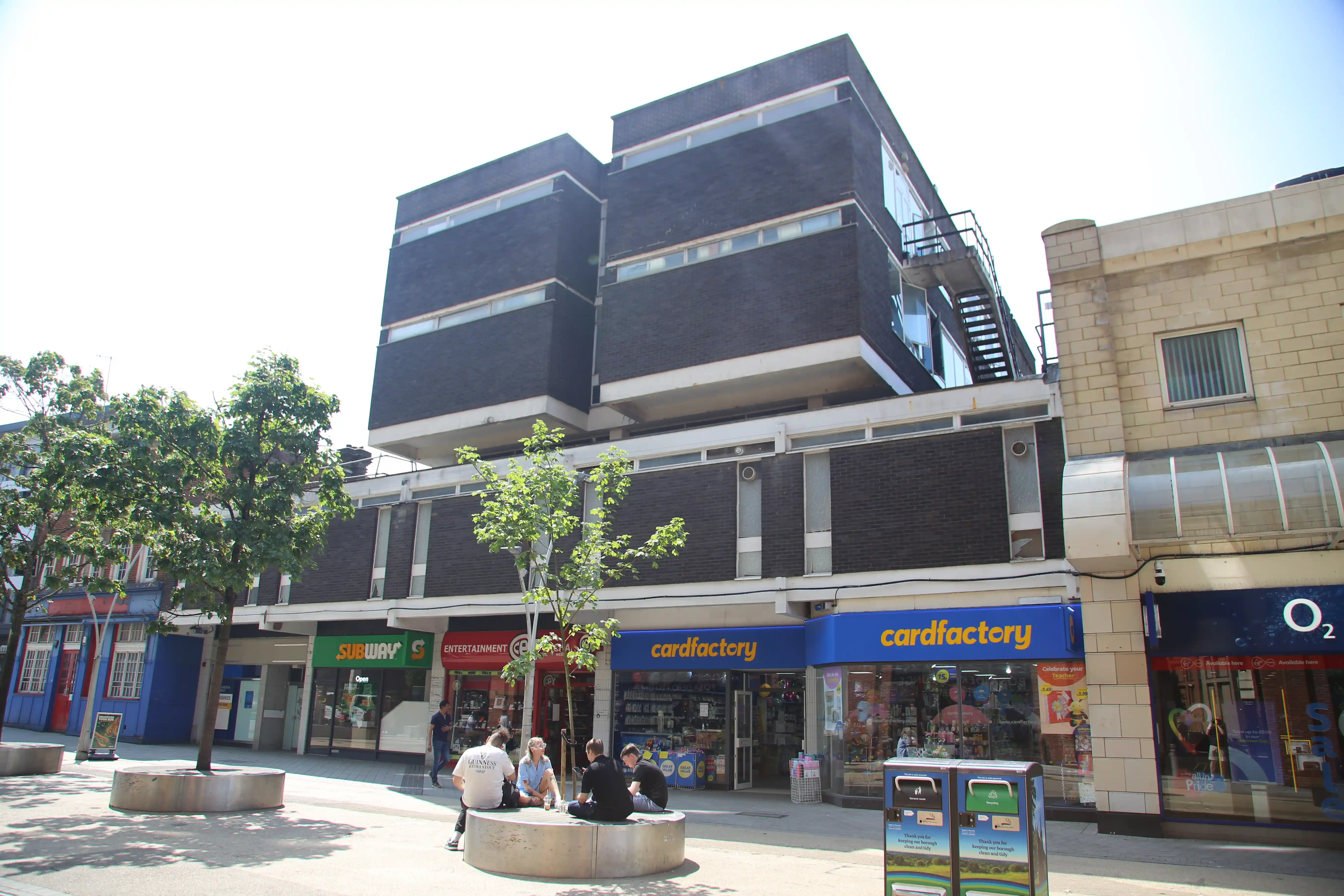 View of High Street parade and Tower House office block included in Site A redevelopment proposal